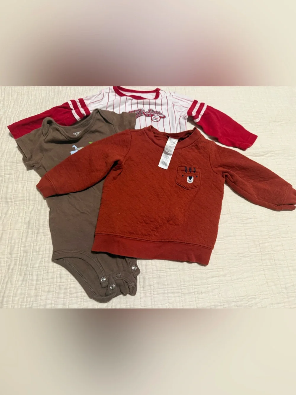 Lot of 6 piece baby clothes 12 months various brands in good condition
